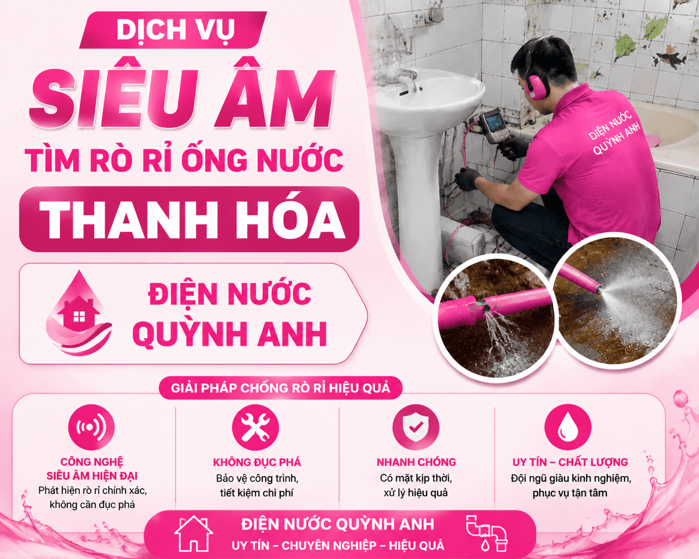 siêu âm nước rò rỉ Thanh Hóa