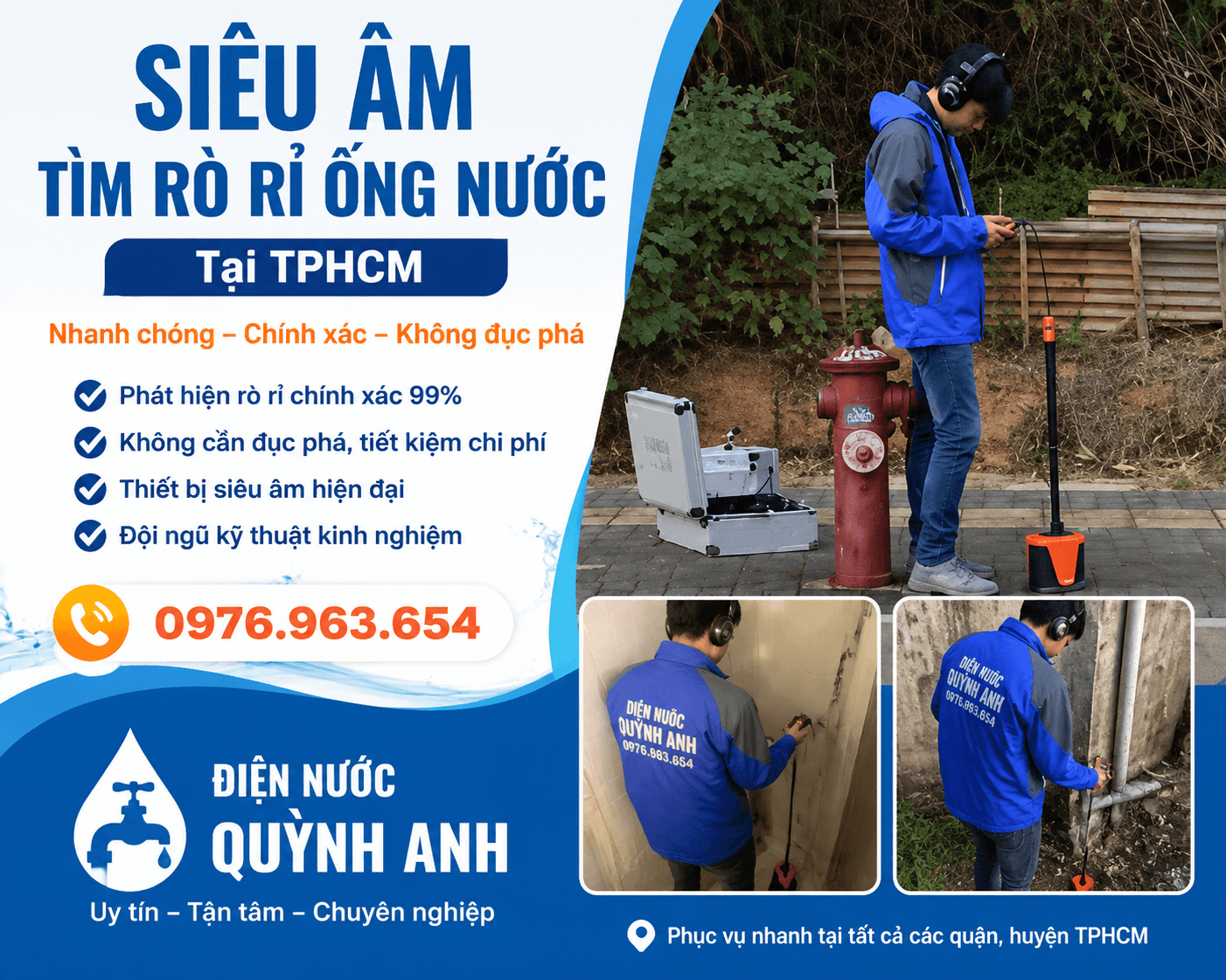 siêu âm tìm rò rỉ nước TPHCM