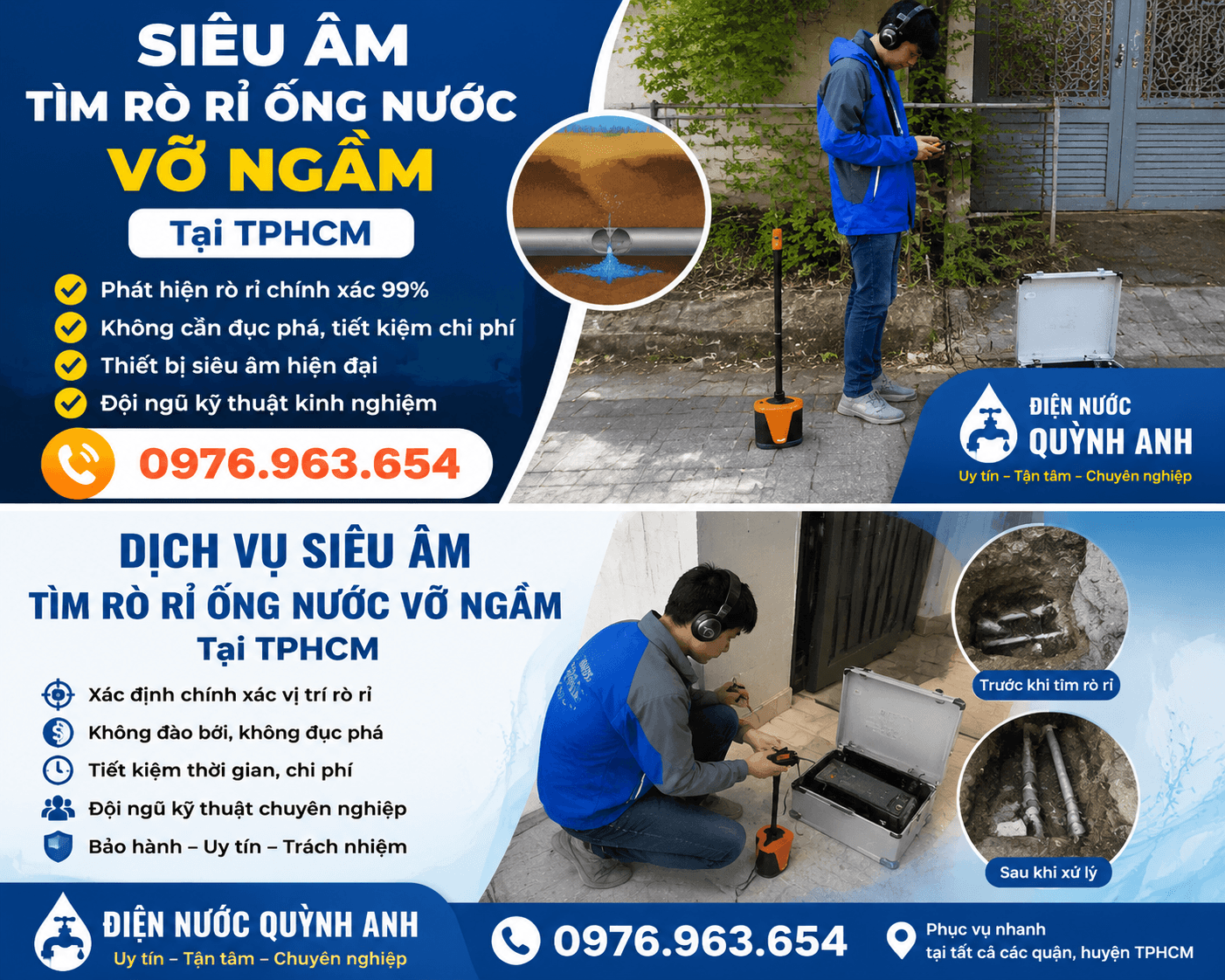 siêu âm tìm rò rỉ nước TPHCM