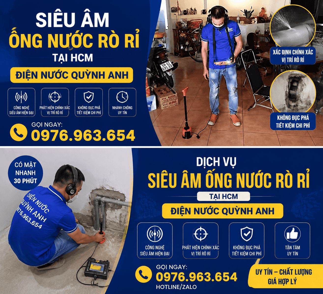 siêu âm tìm rò rỉ ống nước tại TPHCM