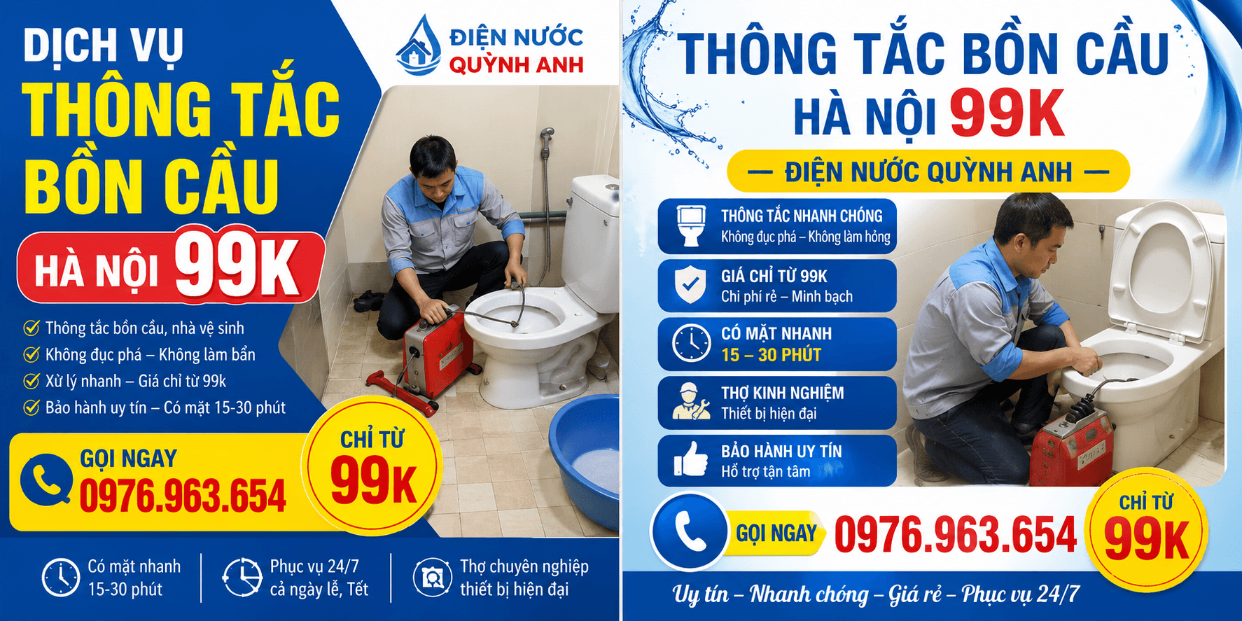 thông tắc bồn cầu tại hà nội