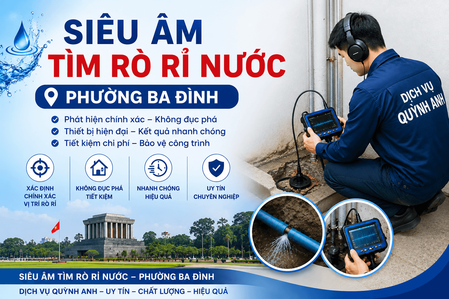 Siêu Âm Tìm Rò Rỉ Đường Ống Nước