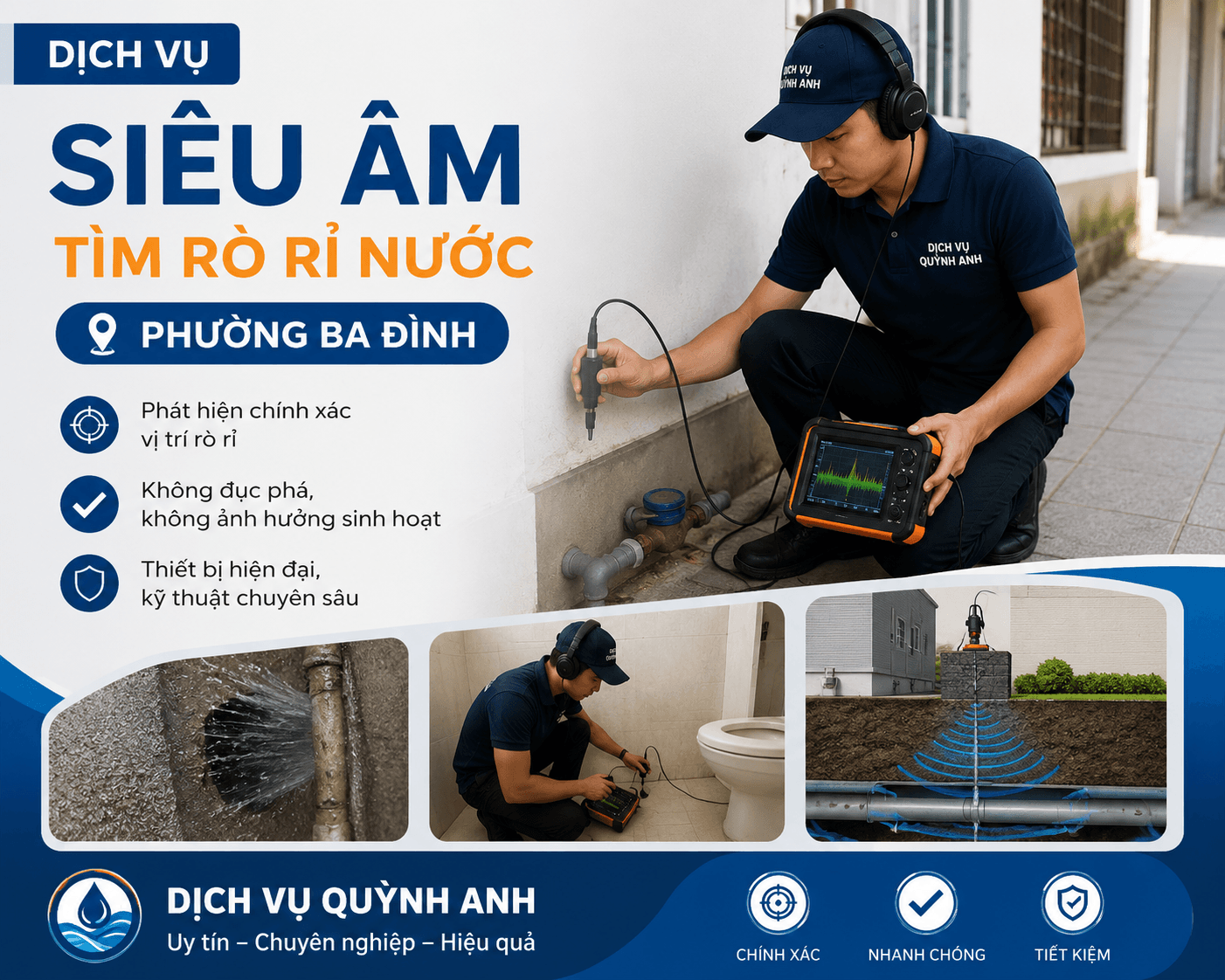 Siêu Âm Tìm Rò Rỉ Ống Nước Ba Đình