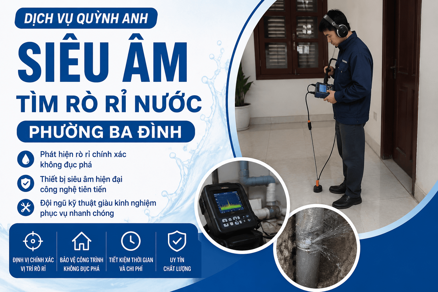 Siêu Âm Tìm Rò Rỉ Ống Nước ở Ba Đình