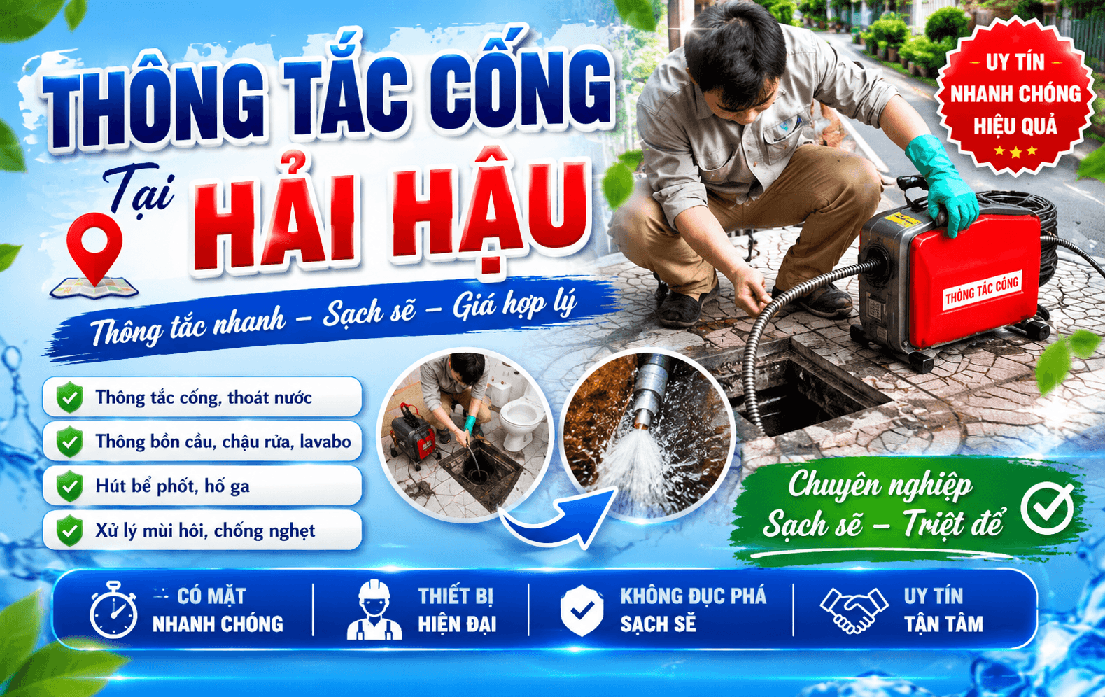 Thông Tắc Cống Tại Hải Hậu Uy Tín