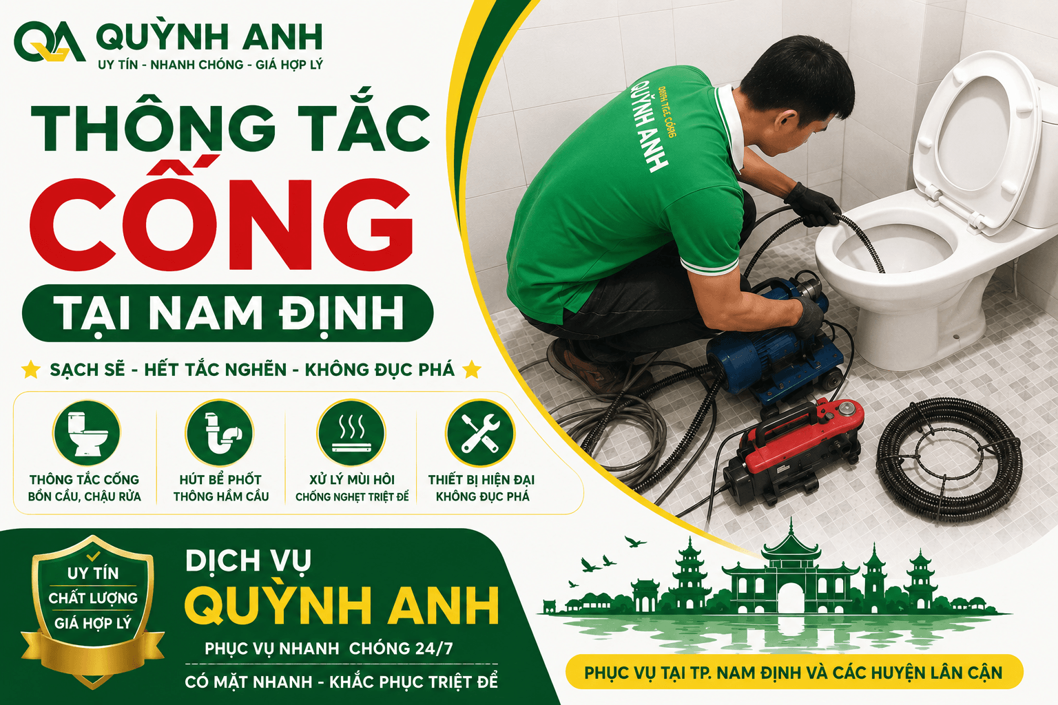 Thông Tắc Cống Tại Nam Định Uy Tín