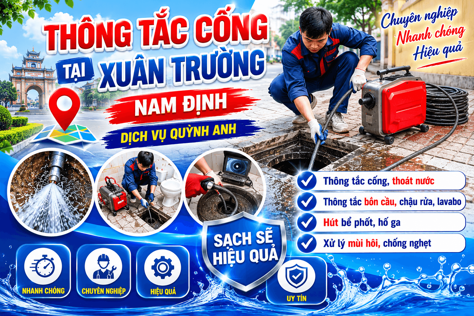 Thông Tắc Cống Tại Xuân Trường 50k