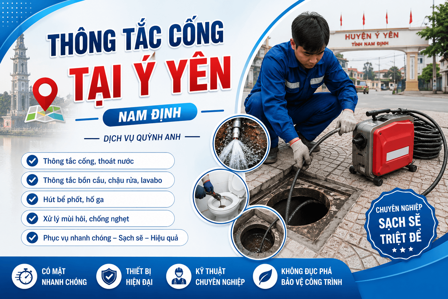 Thông Tắc Cống Tại Ý Yên Chất Lượng
