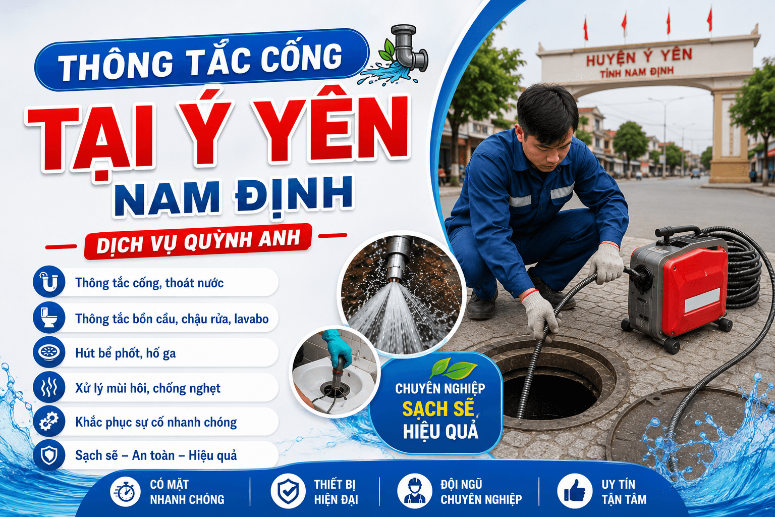 Thông Tắc Cống Ý Yên