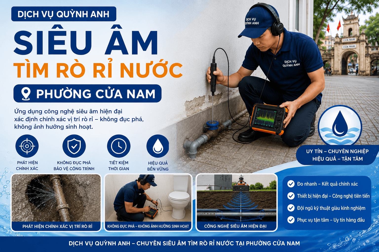 Tìm Rò Rỉ Đường Ống Nước Cửa Nam