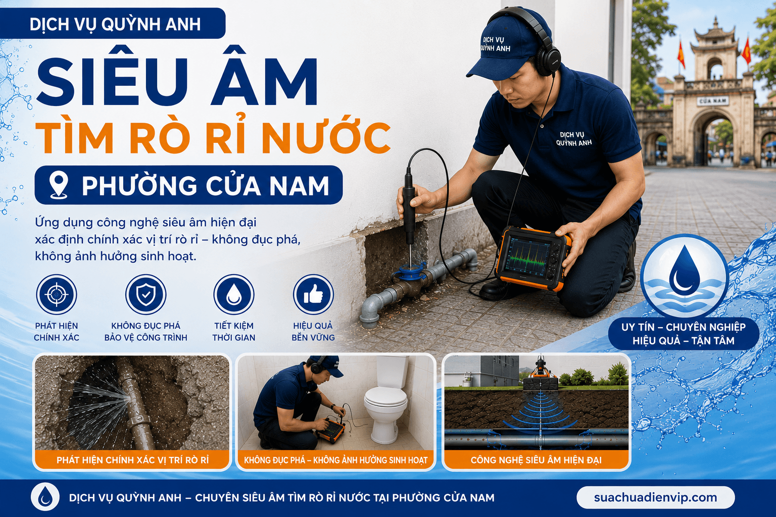 Tìm Rò Rỉ Đường Ống Nước Tại Phường Cửa Nam