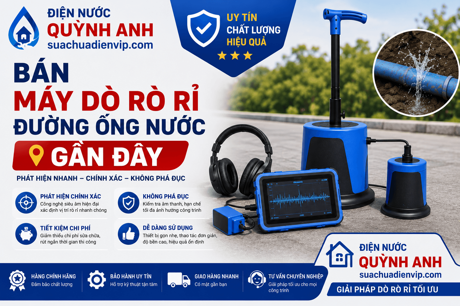 Bán Máy Dò Rò Rỉ Đường Ống Nước Gần Đây Uy Tín