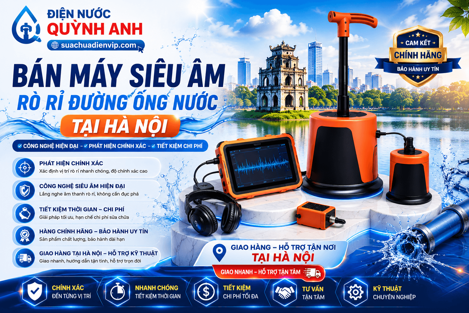 Bán Máy Siêu Âm Rò Rỉ Đường Ống Nước Tại Hà Nội