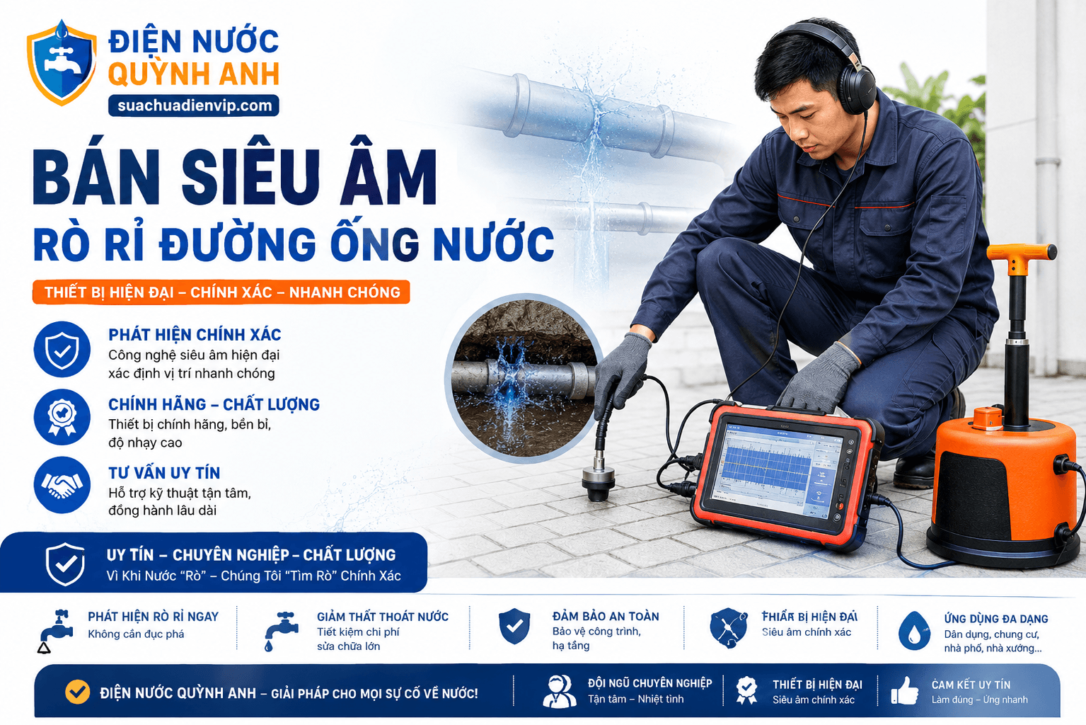 Bán Siêu Âm Rò Rỉ Đường Ống Nước Chuẩn