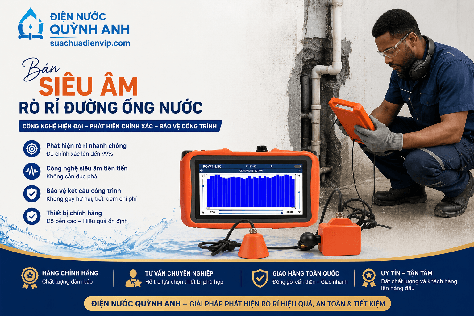 Bán Siêu Âm Rò Rỉ Đường Ống Nước Tại Đây