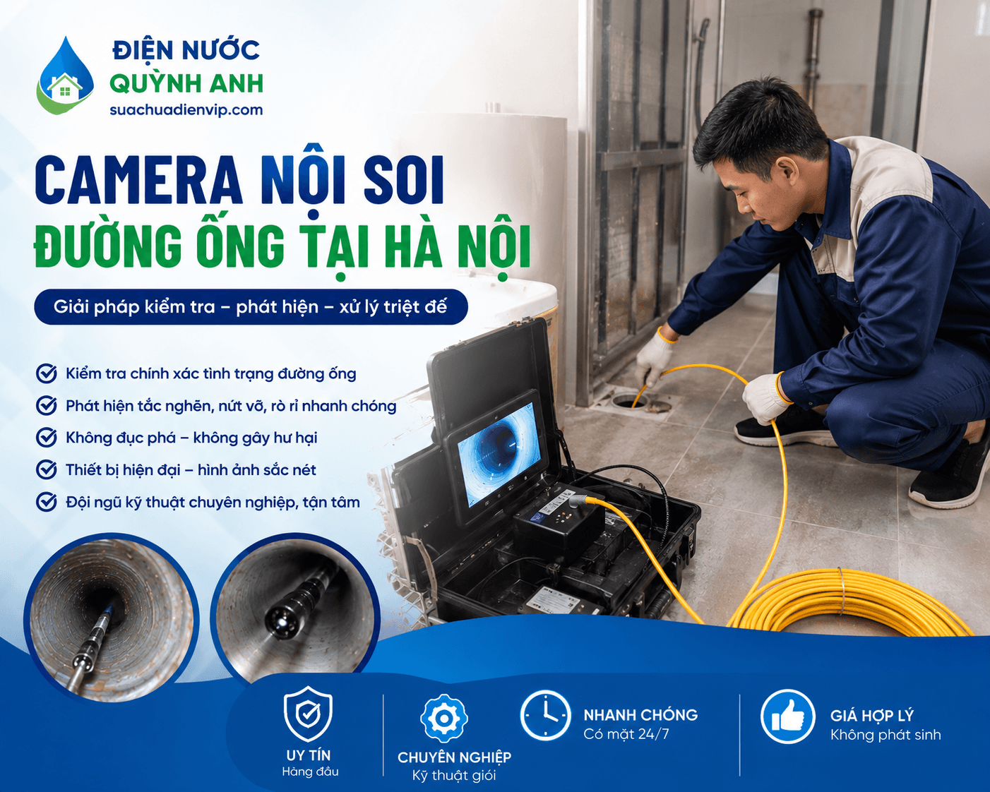 Camera Nội Soi Đường Ống ở Hà Nội