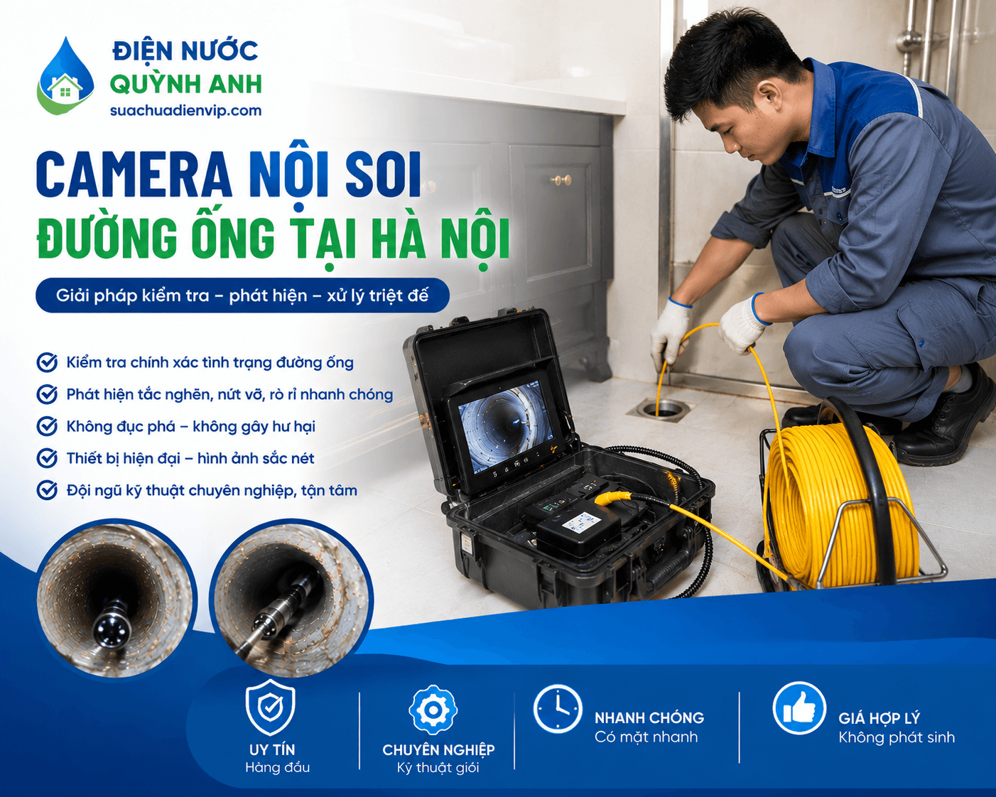 Camera Nội Soi Đường Ống ở Tại Hà Nội