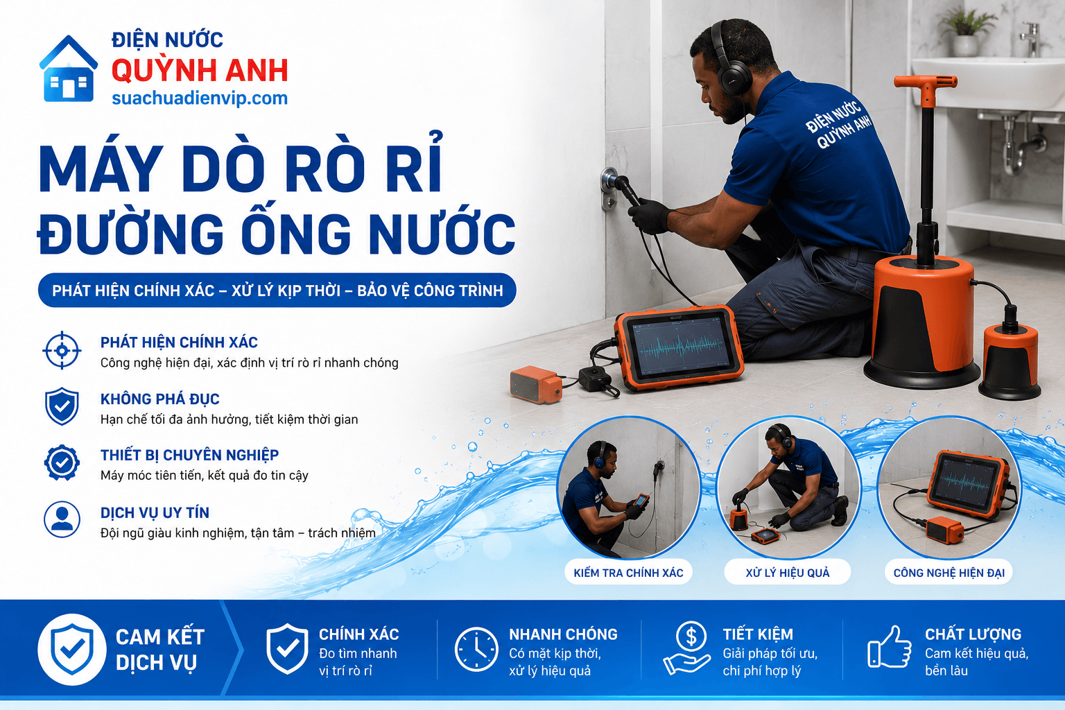 Máy Dò Rò Rỉ Đường Ống Nước Chuẩn 100%