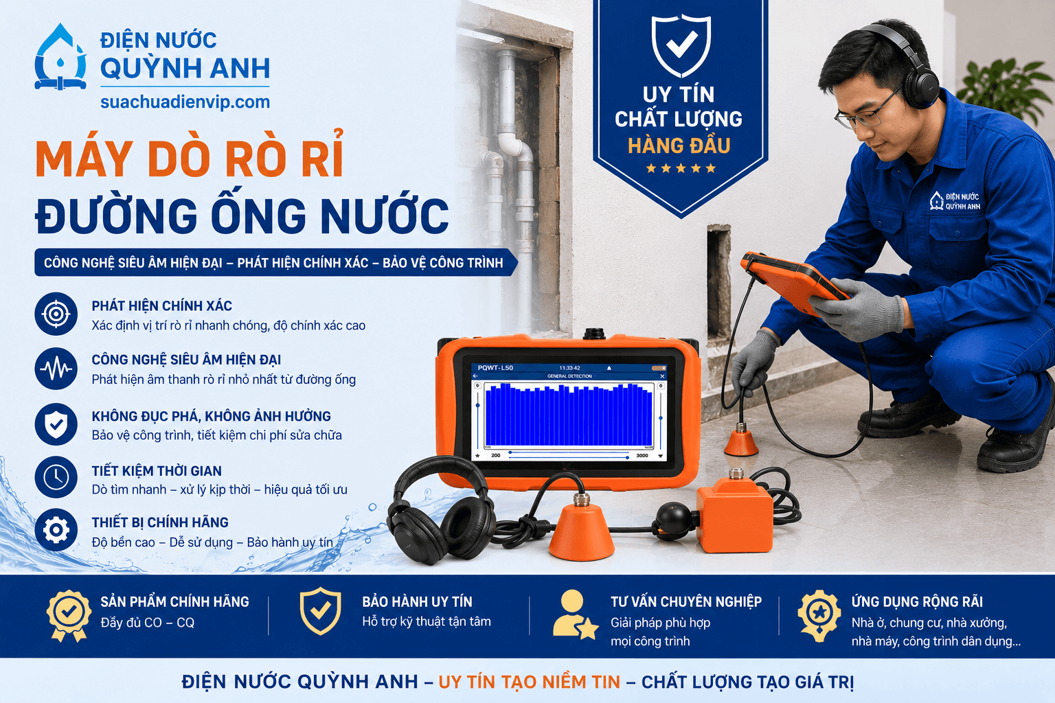 Máy Dò Rò Rỉ Đường Ống Nước chất lượng