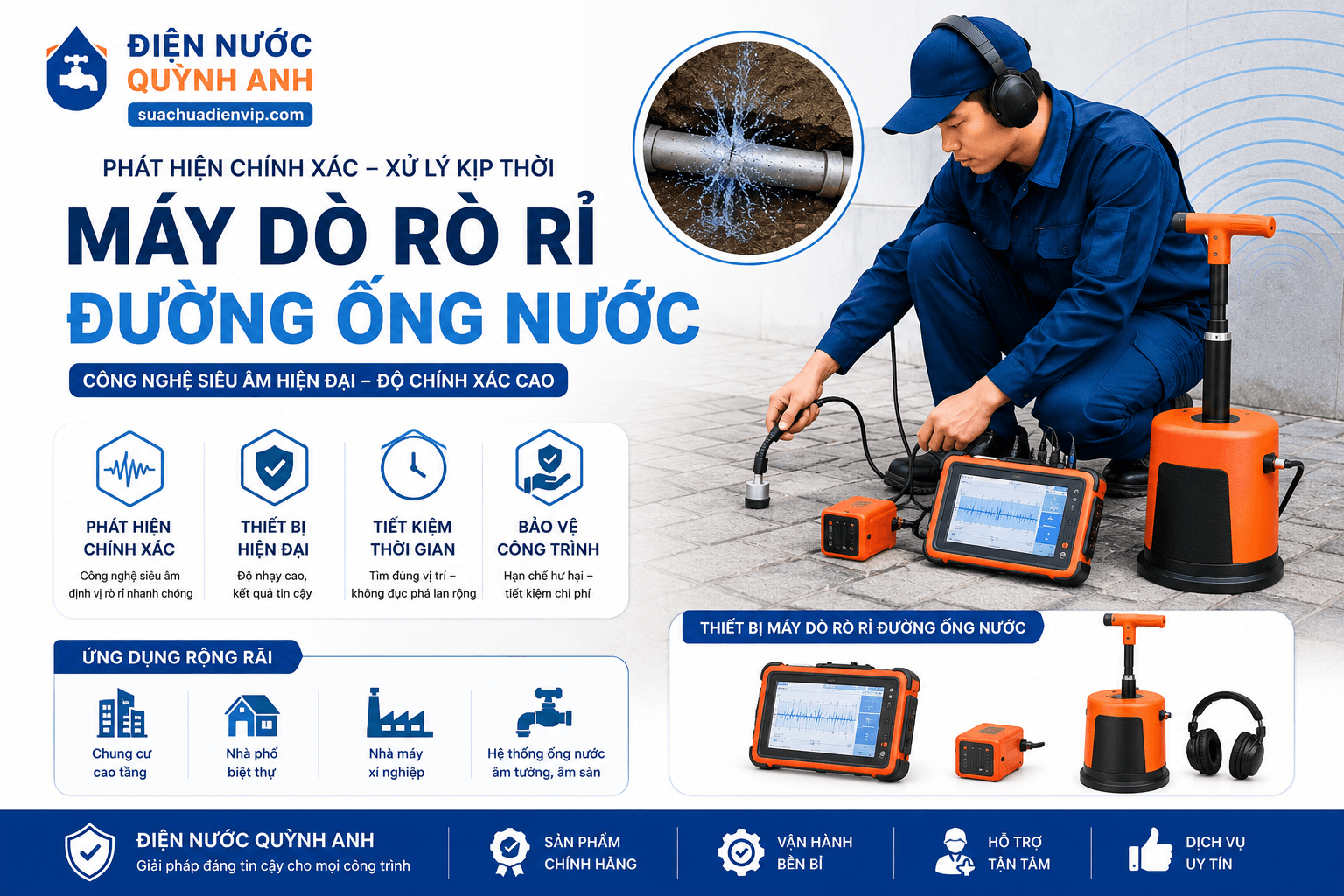 Máy Dò Rò Rỉ Đường Ống Nước uy tín