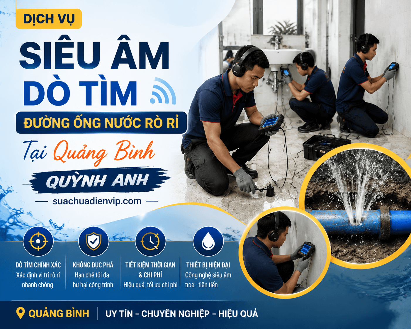Siêu Âm Dò Nước Rò Rỉ Tại Quảng Bình