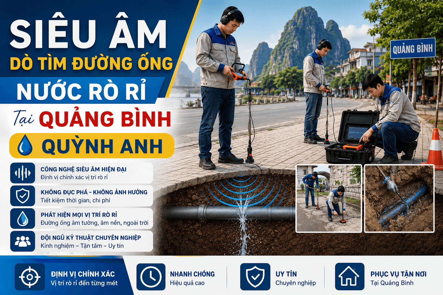 Siêu Âm Dò Tìm Đường Ống Nước Quảng Bình