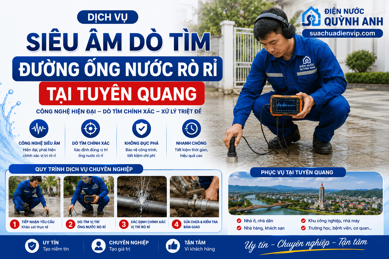 Siêu Âm Dò Tìm Đường Ống Nước Rò Rỉ