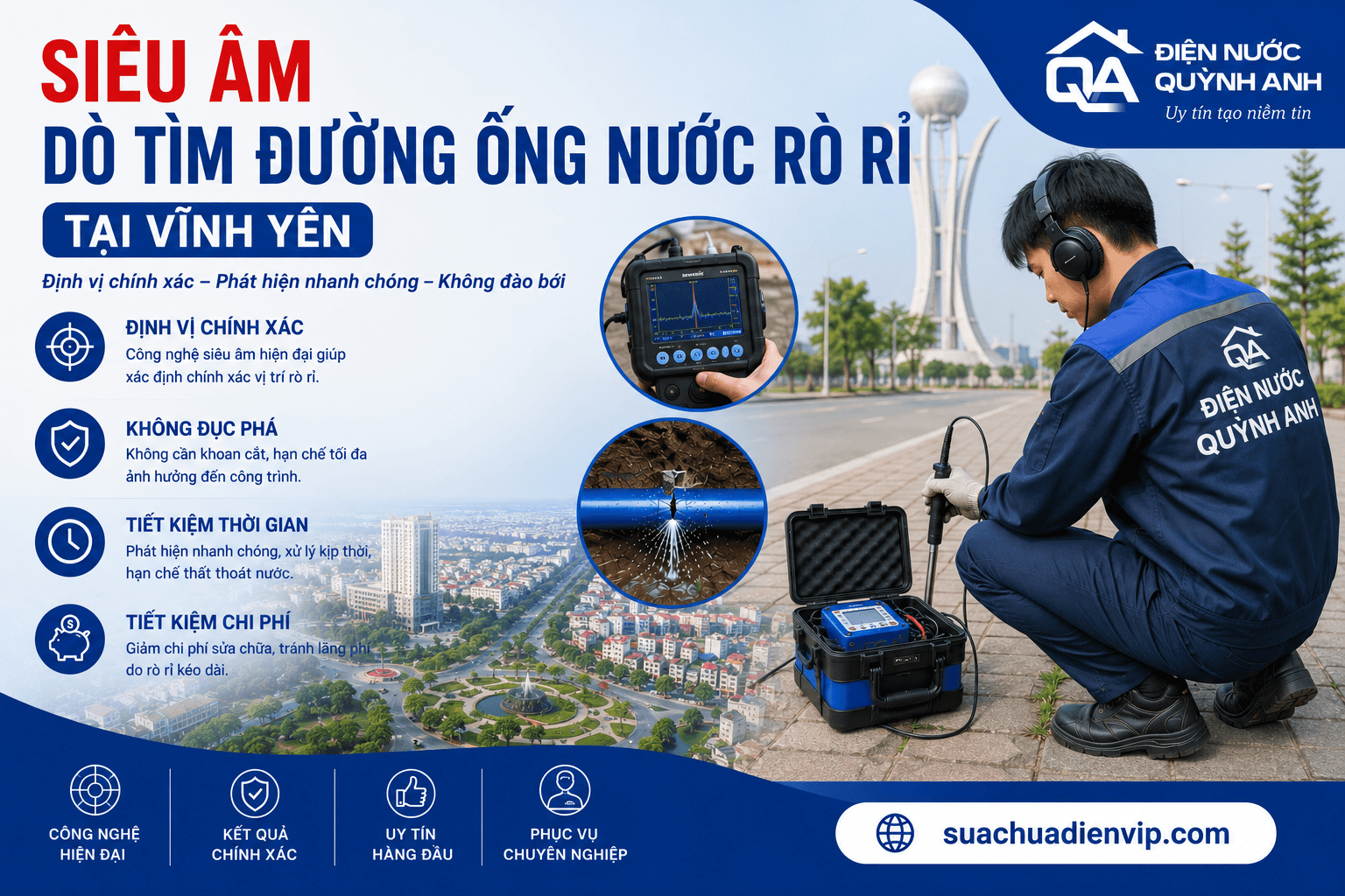 Siêu Âm Dò Tìm Đường Ống Nước Rò Rỉ