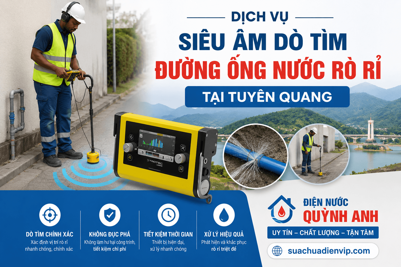 Siêu Âm Dò Tìm Đường Ống Nước Rò Rỉ Tuyên Quang