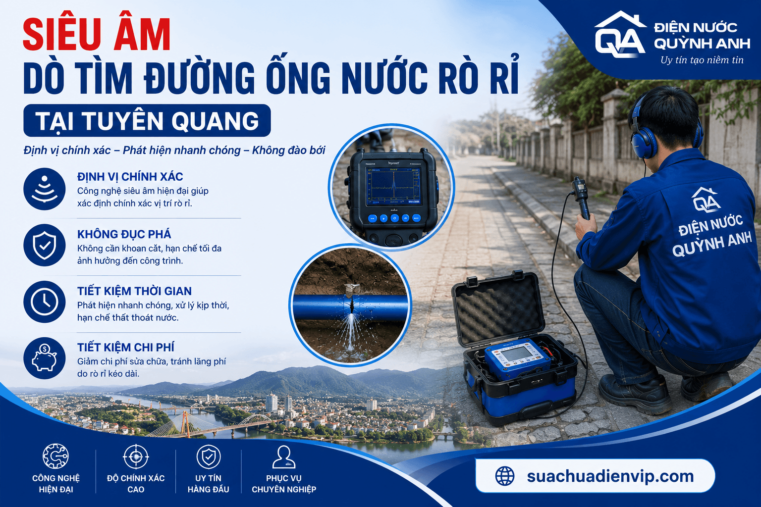 Siêu Âm Dò Tìm Đường Ống Nước Rò Rỉ Uy Tín