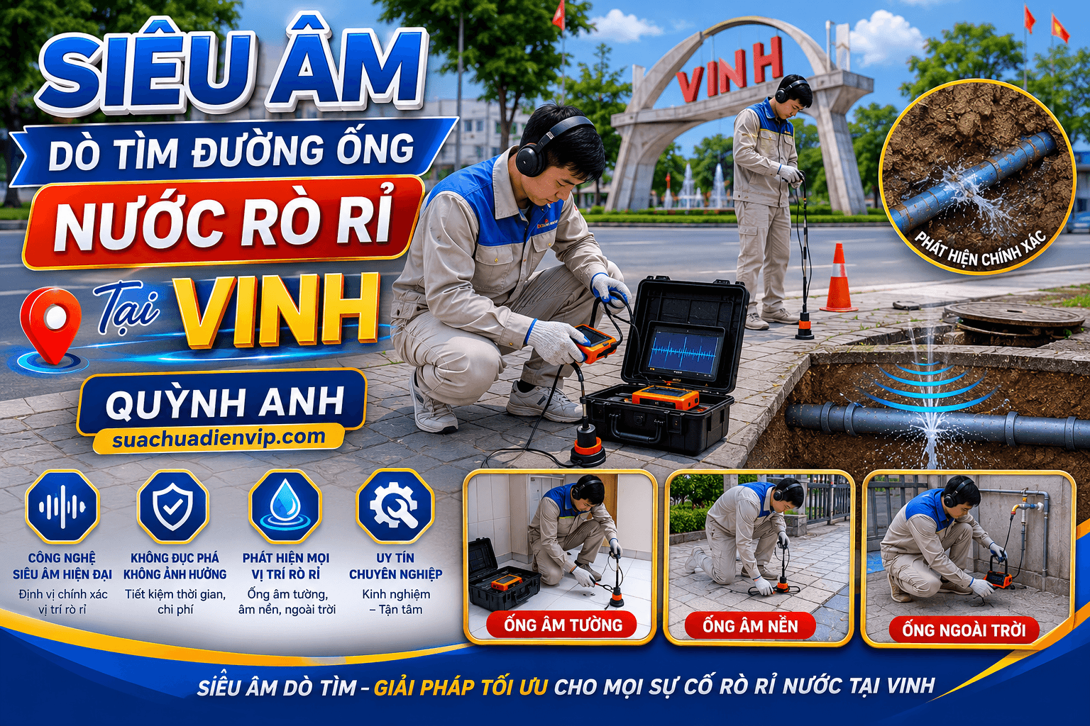 Siêu Âm Đường Ống Nước Rò Rỉ Tại Vinh