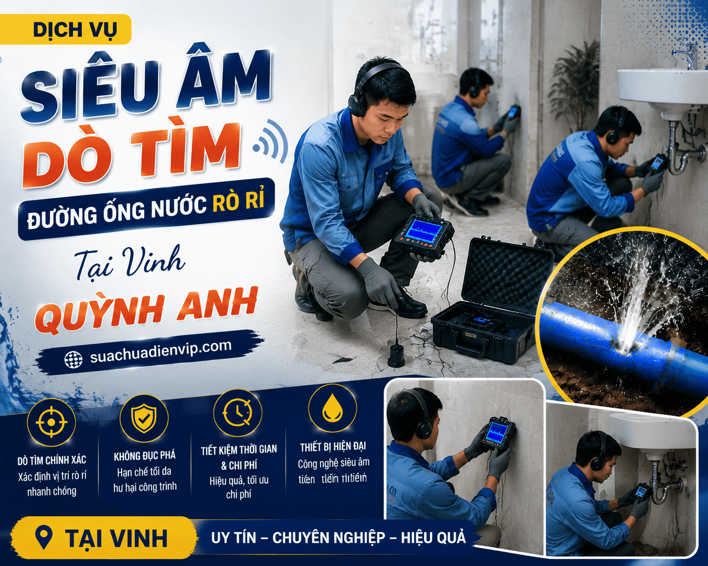 Siêu Âm Ống Nước Rò Rỉ Tại Vinh