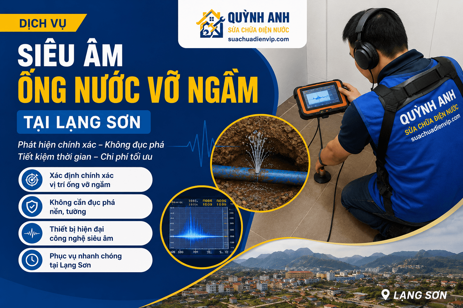 Siêu Âm Ống Nước Vỡ Ngầm