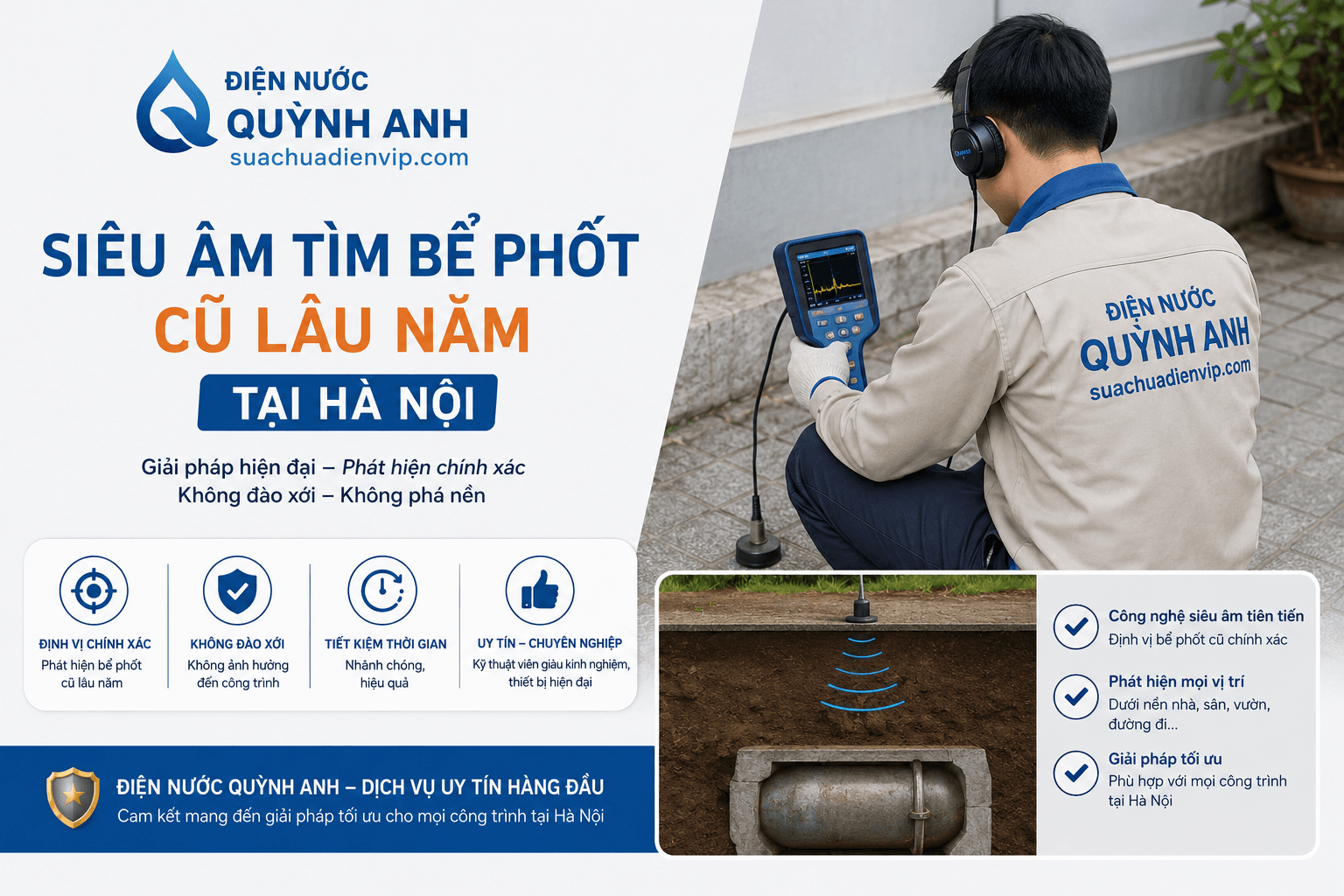 Siêu Âm Tìm Bể Phốt Cũ Lâu Năm Chuẩn 100%