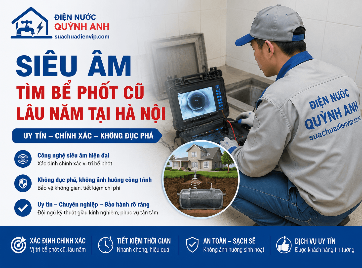 Siêu Âm Tìm Bể Phốt Cũ Lâu Năm Hà Nội