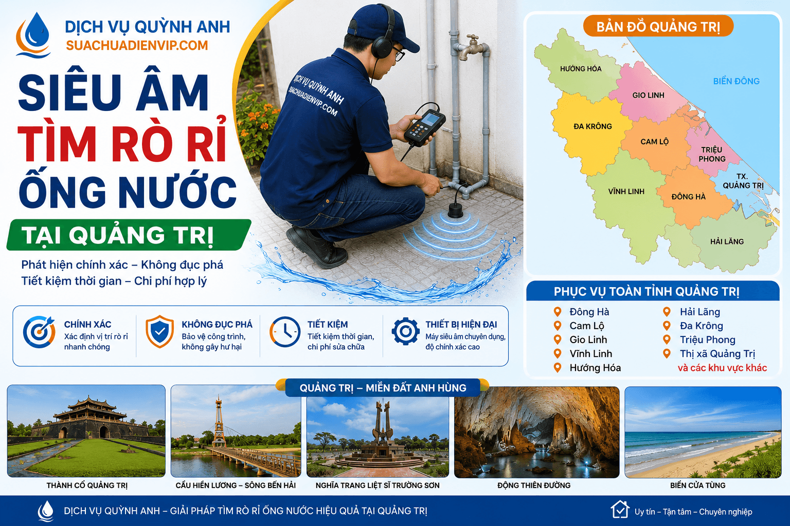 Siêu Âm Tìm Rò Rỉ Ống Nước Quảng Trị