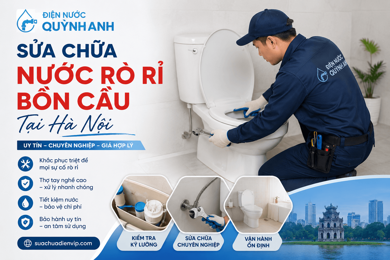 Sửa Nước Rò Rỉ Bồn Cầu ở Hà Nội