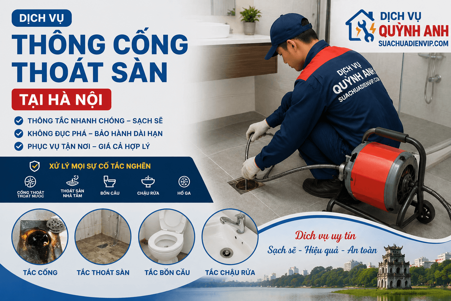 Thông Cống Thoát Sàn Tại Hà Nội 150K