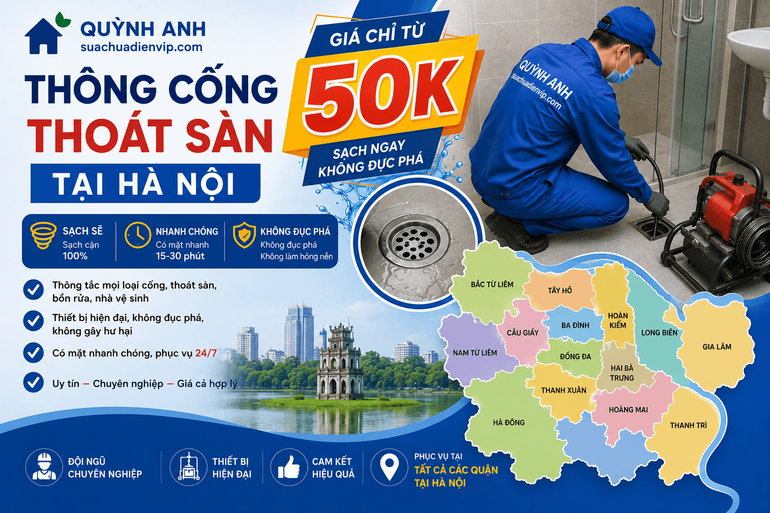 Thông Cống Thoát Sàn Tại Hà Nội