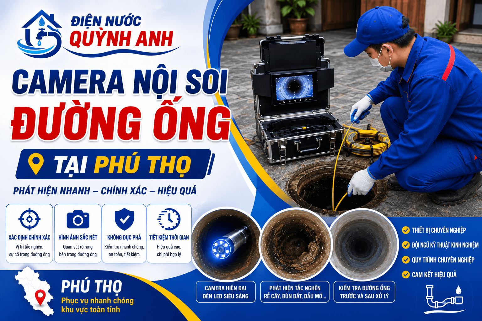Camera Nội Soi Đường Ống ở Phú Thọ