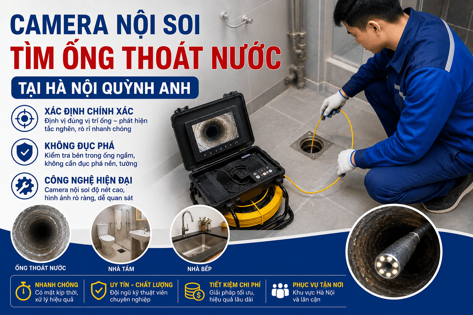 Camera Nội Soi Tìm Ống Thoát Nước Tại Hà Nội