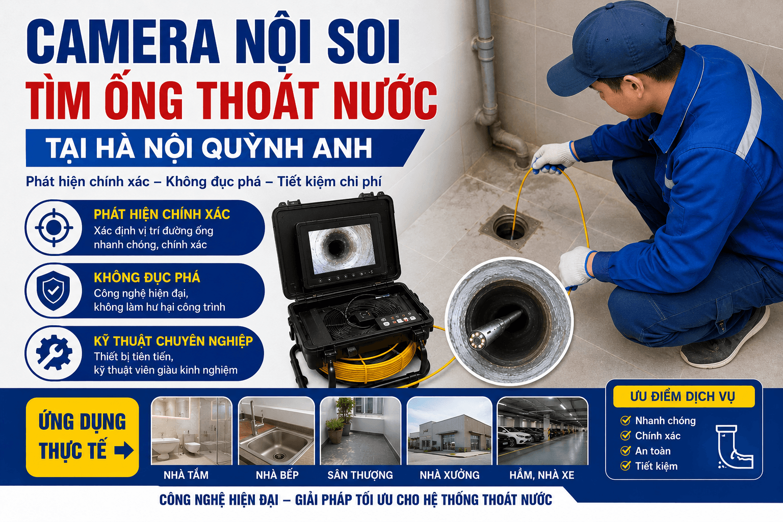 Camera Nội Soi Tìm Ống Thoát Nước
