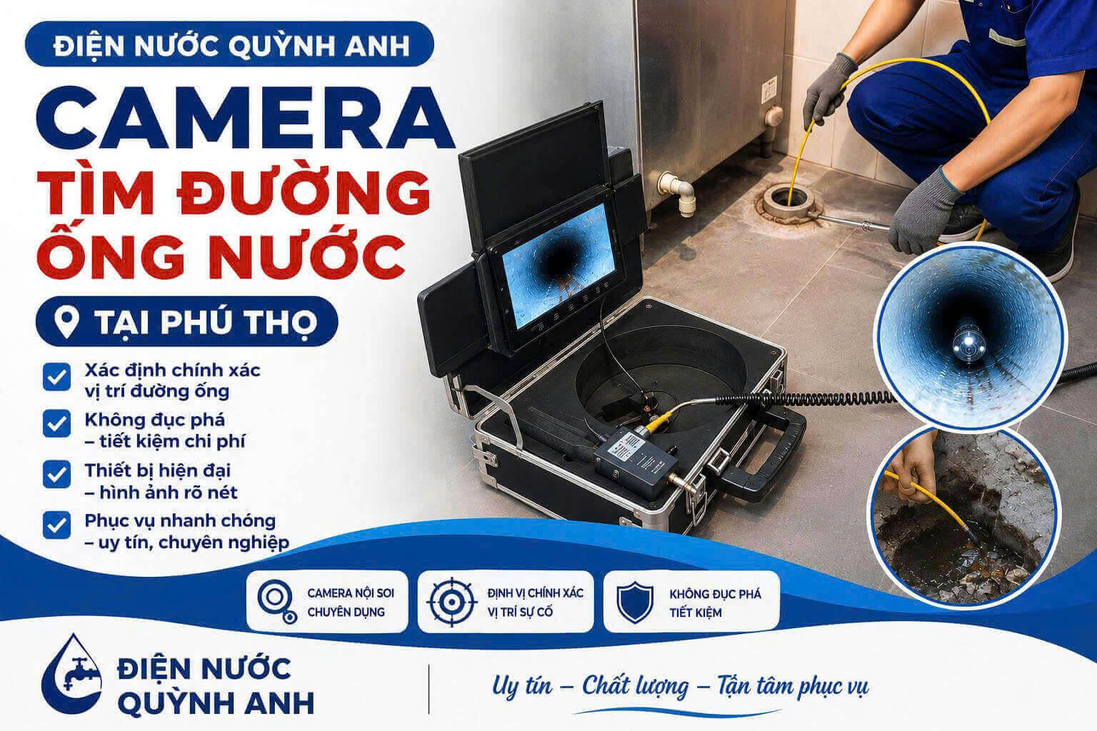 Camera Tìm Đường Ống Nước Phú Thọ
