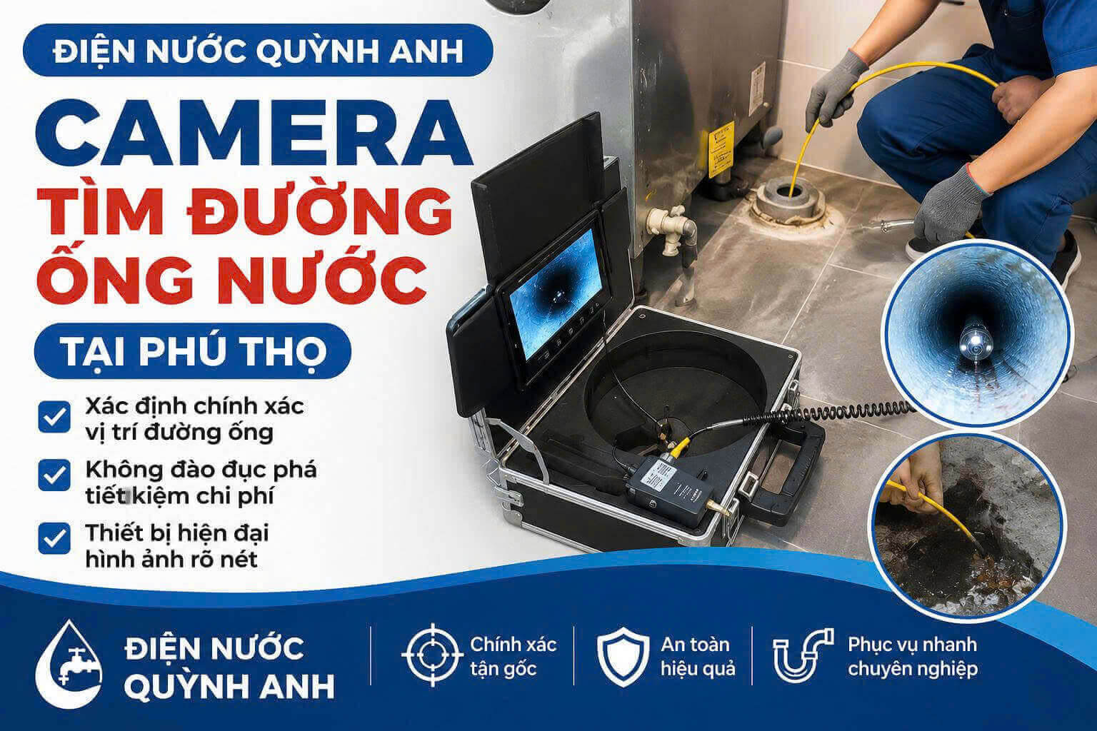 Camera Tìm Đường Ống Nước Tại Phú Thọ