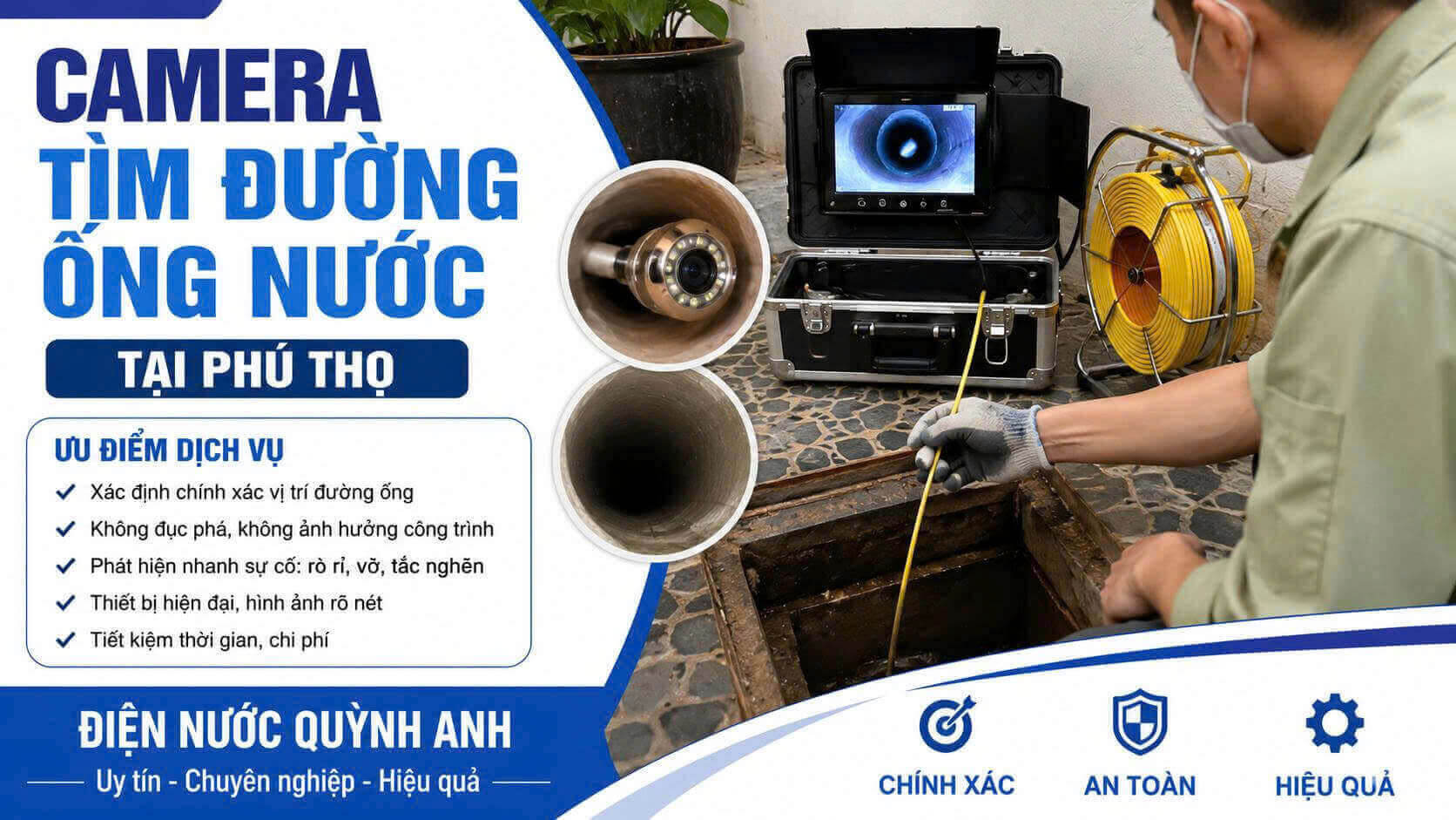 Camera Tìm Đường Ống Nước ở Tại Phú Thọ