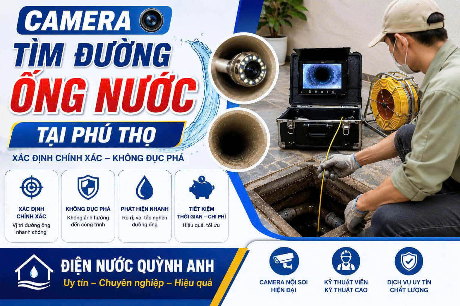 Camera Tìm Đường Ống Nước
