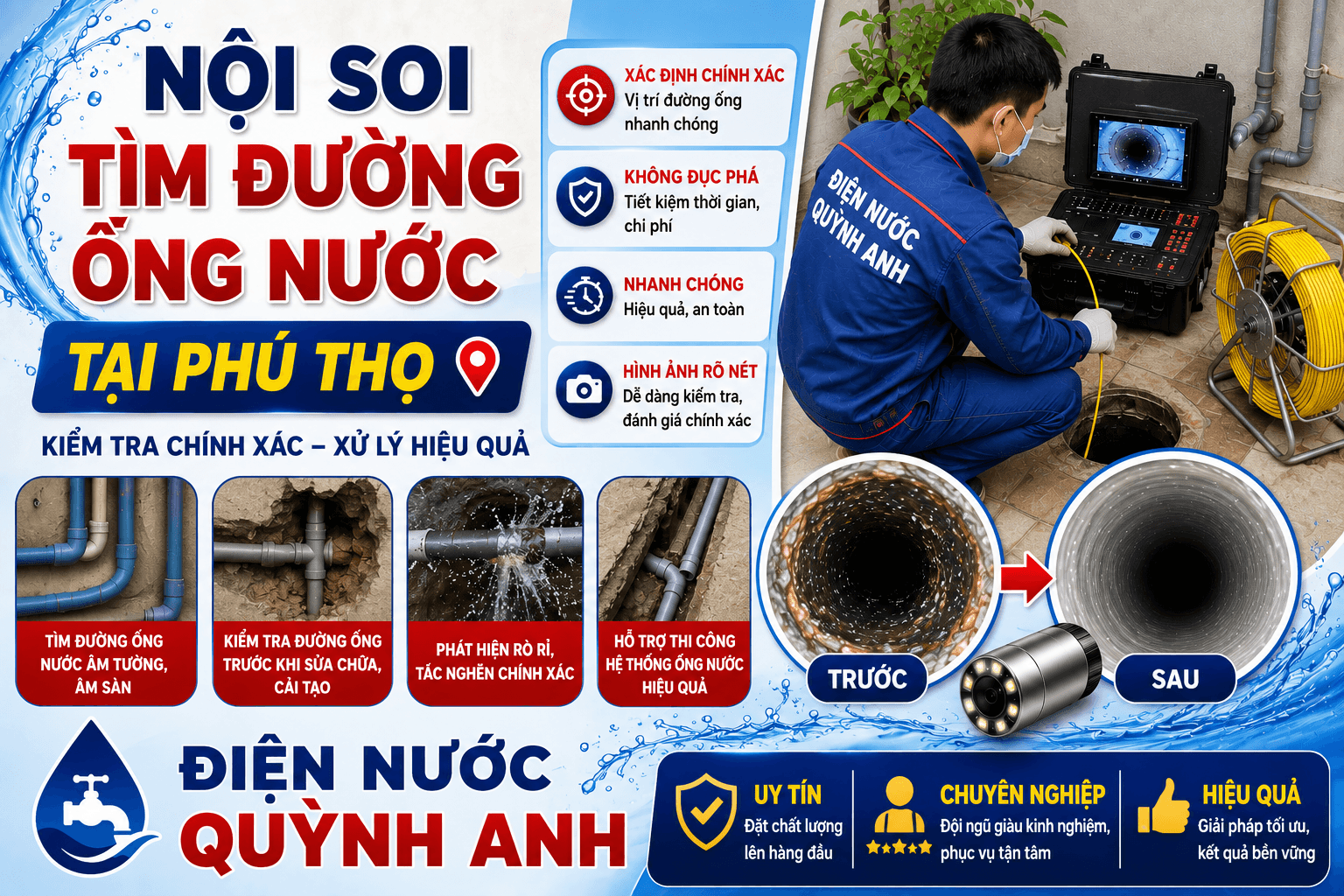 Nội Soi Tìm Đường Ống Nước