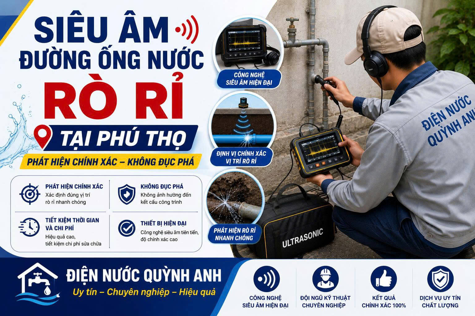 Siêu Âm Đường Ống Nước Rò Rỉ