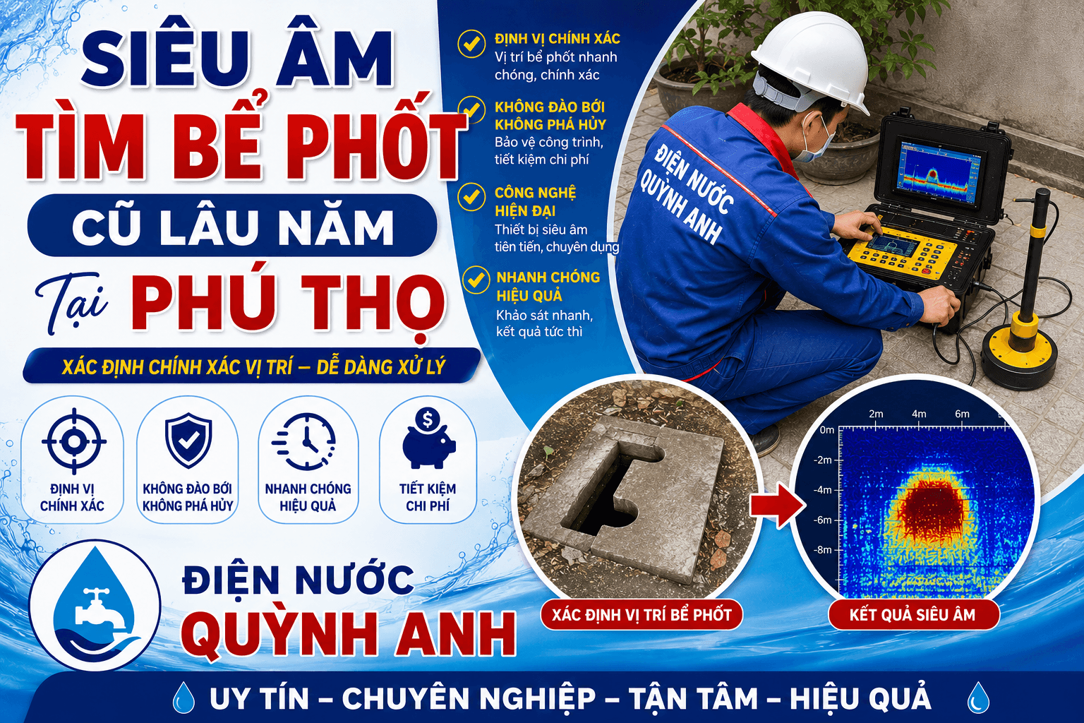 Siêu Âm Tìm Bể Phốt Cũ Lâu Năm ở Tại Phú Thọ