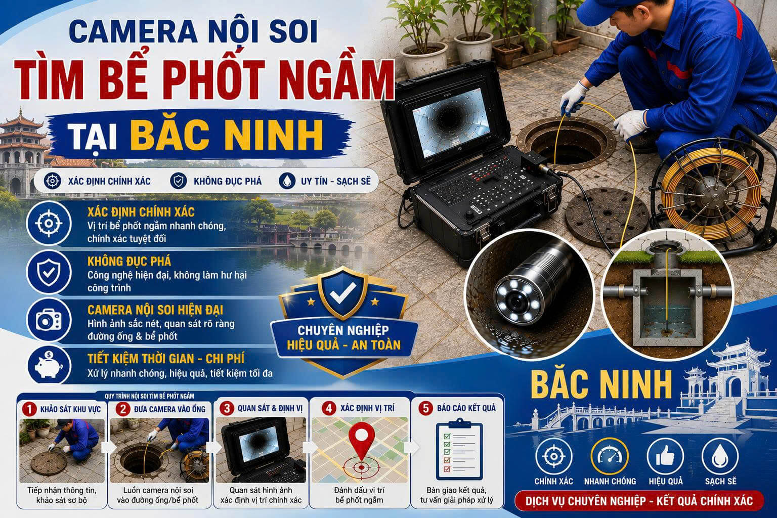 Camera Nội Soi Tìm Bể Phốt Ngầm Tại Bắc Ninh